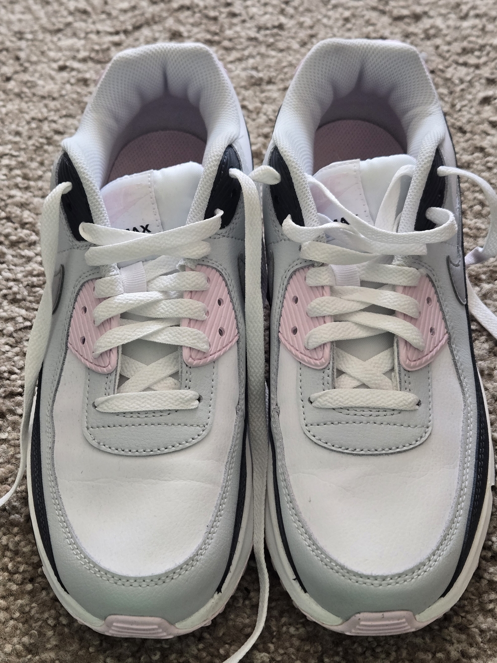 Womans White & Pink Athletic Sneakers